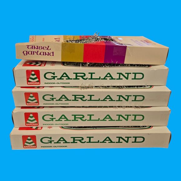 Vintage Lot Barcana Silver Tinsel Christmas Garland Flame/Tarnishproof (180 ft) - Picture 11 of 15